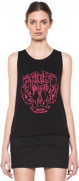 Pierre Balmain Tiger Print Tank  - Lyst