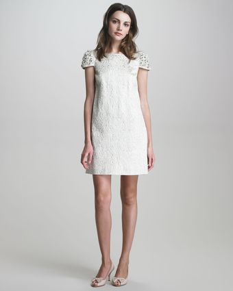 RED Valentino Floral Capsleeve Brocade Dress - Lyst