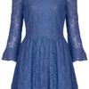 Topshop Crochet Lace Flippy Dress in Blue (cornflower) - Lyst