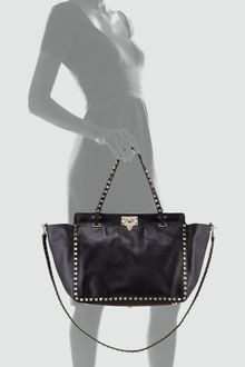 Valentino Medium Rockstud Tote Bag Ner - Lyst