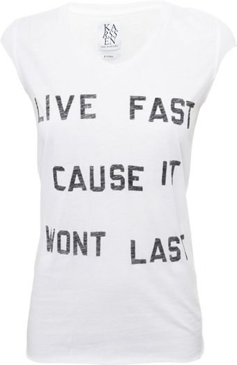 Zoe Karssen Live Fast Cause It Wont Last Capped Tshirt White - Lyst