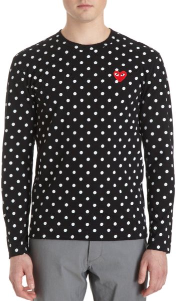 commes de garcon polka dot shirt