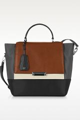 Diane Von Furstenberg Large Color Block Top Handle Satchel