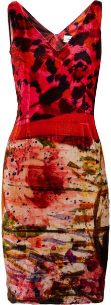 Erdem Gail Printed Velvet Dress - Lyst