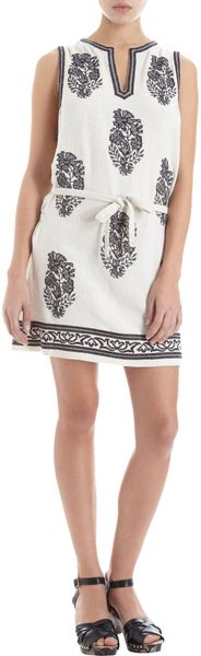 Etoile Isabel Marant Dita Sleeveless Cross-Stitched Dress - Lyst