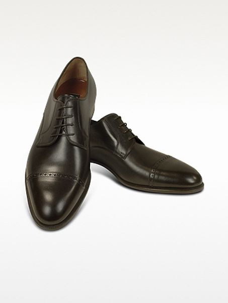Fratelli Rossetti Dark Brown Calf Leather Cap Toe Oxford Shoes in ...
