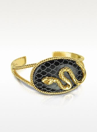 Just Cavalli Amazonia Gold Plated Bangle Bracelet - Lyst