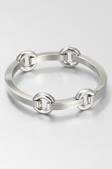 Michael Kors Sculpted Link Bracelet Silvertone - Lyst