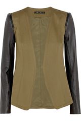 Theory Yaisa Leathersleeved Ponte Blazer