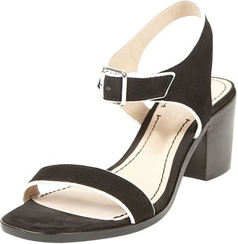 Elizabeth And James Ryann Tipped Leather Mid Sandal Black - Lyst