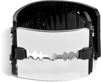 McQ by Alexander McQueen Black Silver Razor Blade Bracelet - Lyst