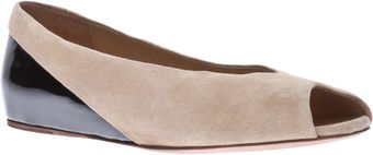 See By Chloé Twotone Peeptoe Flats - Lyst