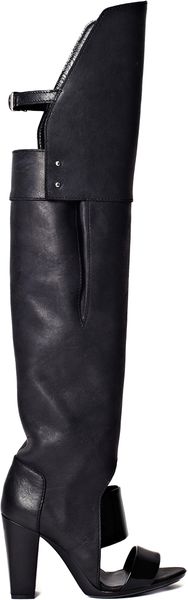 3.1 Phillip Lim Black Ora Over The Knee Boot Sandal - Lyst