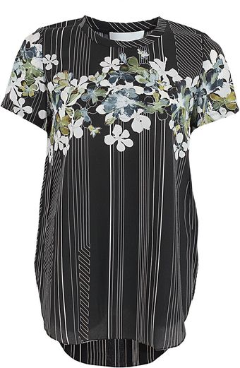 3.1 Phillip Lim Overlap Seam Floral Tee - Lyst