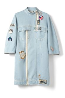3.1 Phillip Lim Stretch Denim Patchwork Caf Racer Dress - Lyst