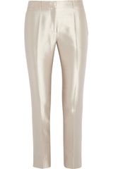Alberta Ferretti Silk and Cottonblend StraightLeg Pants