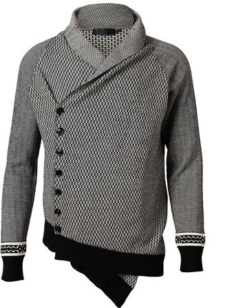 Alexander McQueen Contrasting Patterned Wool Cotton Cardigan - Lyst