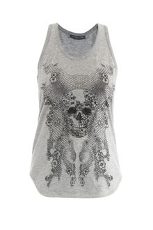 Alexander McQueen Honeycomb Lace Skull-Print Tank Top - Lyst