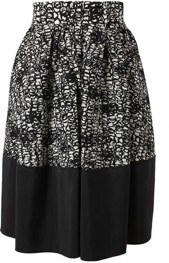 Balenciaga Scribble Printed Silk Skirt - Lyst