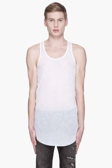 Balmain White Ribbed Basic Tank Top - Lyst