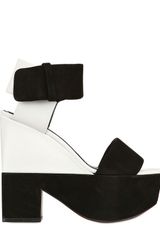 Celine 130mm Suede and Calfskin Wedges