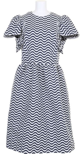 Comme Des Garçons Cotton and Polyester Dress with A Wavy Print - Lyst