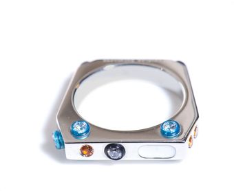 Delfina Delettrez Zircon Topazio Enamel Silver Ring - Lyst