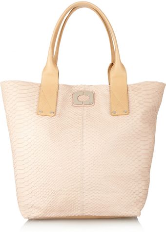 Diane Von Furstenberg Addison Python Effect Leather Shopper - Lyst