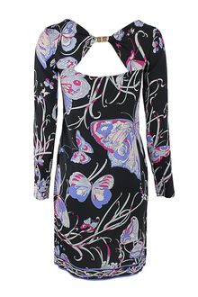 Emilio Pucci Long Sleeve Open Back Butterfly Dress - Lyst