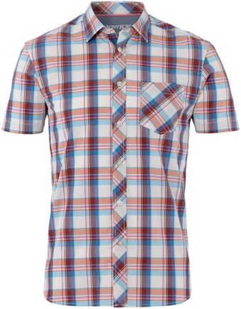Howick Short Sleeved Ice Cream Checked Shirt - Lyst