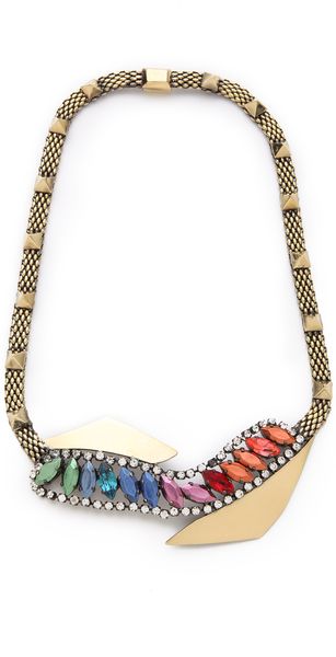 Iosselliani Brass Necklace with Rhinestones - Lyst