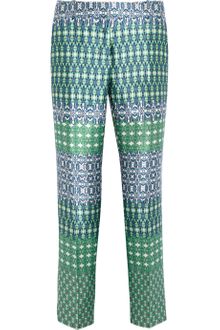 J.Crew Café Printed Wool and Silk Blend Capri Pants - Lyst