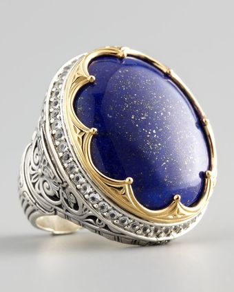 Konstantino Round Topazbezel Lapis Ring - Lyst