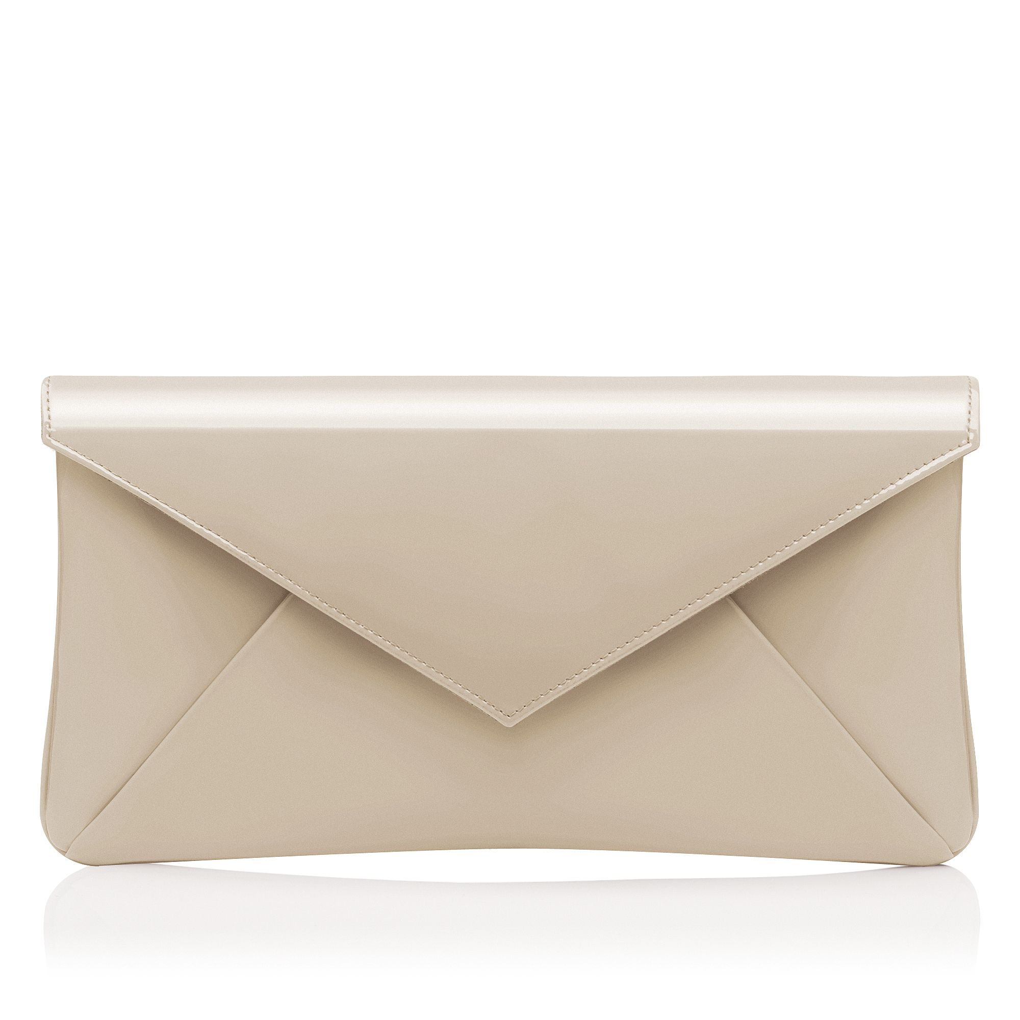 www.bagssaleusa.com Leola Patent Leather Clutch Bag in Beige (off white) | Lyst