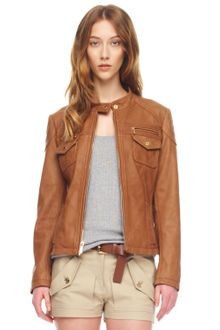 Michael by Michael Kors Leather Motorcycle Jacket - Lyst