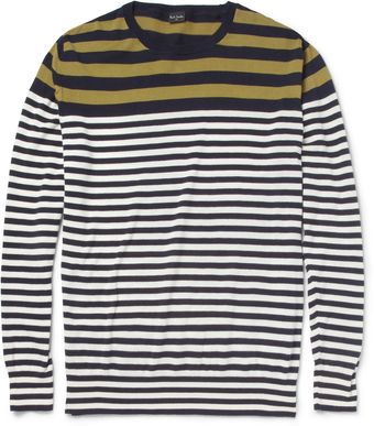 PS by Paul Smith Striped Cotton Crew Neck Sweater - Lyst