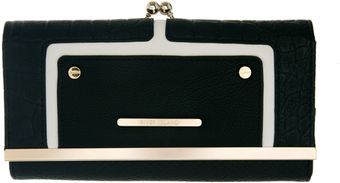 River Island Black Mixed Fabric Clip-Top Purse - Lyst