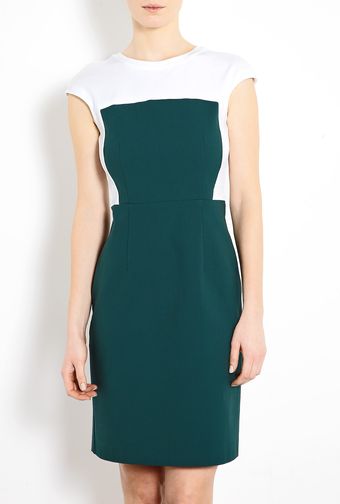 Theory New Recovery Cotton Two Tone Fitted Shift Dress - Lyst