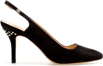 Zara Studded Sling Back Shoes - Lyst