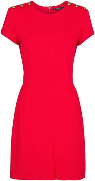 Mango Decorative Buttons Dress - Lyst