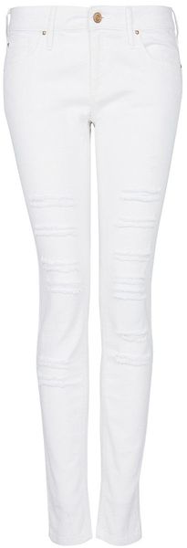 Mango Distressed Super Slim Jeans - Lyst