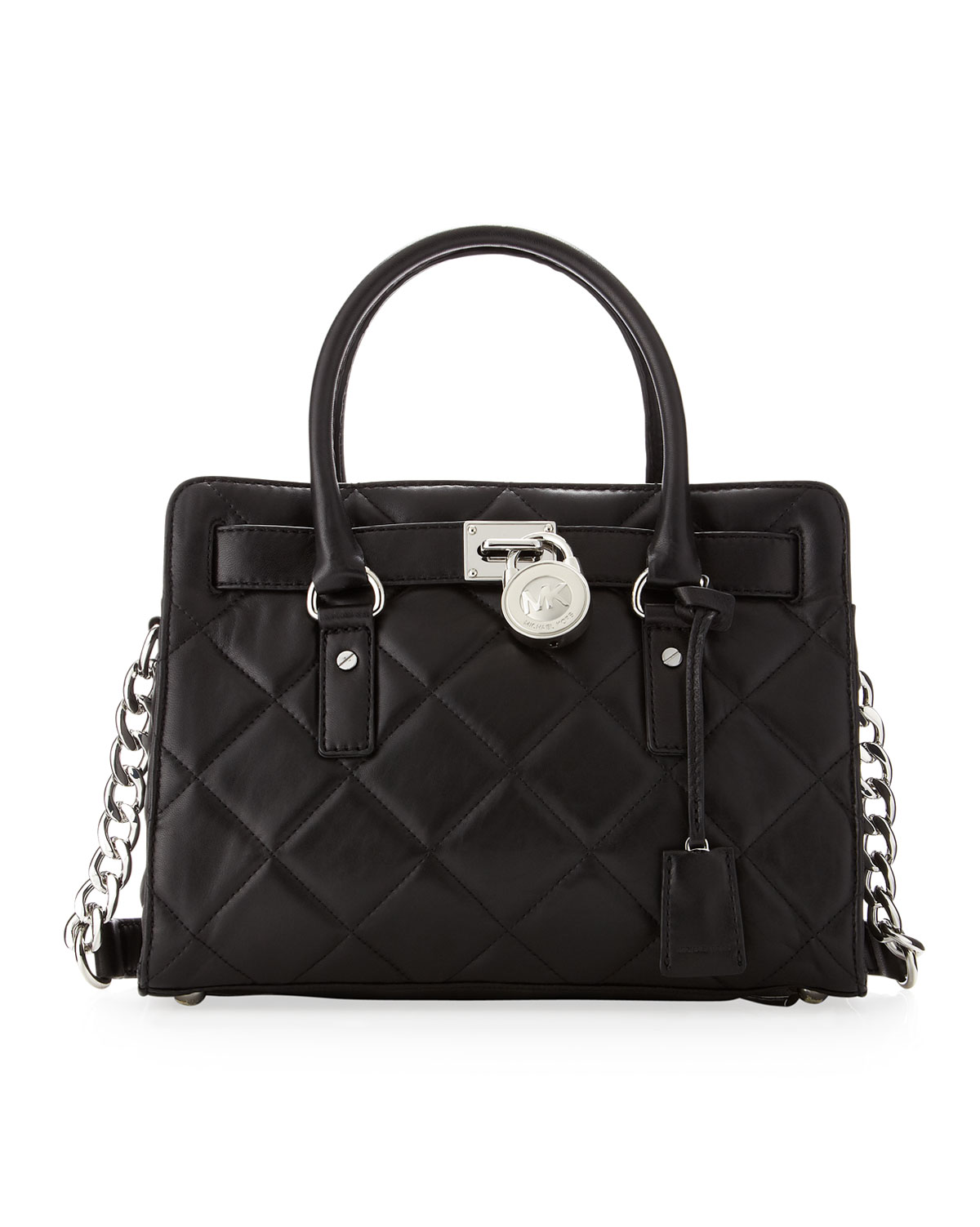 Michael By Michael Kors Hamilton Quilted Eastwest Satchel Bag in Black | Lyst