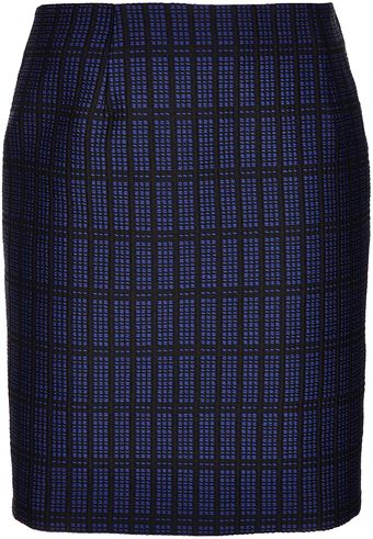 Topshop Graphic Check Pencil Skirt - Lyst
