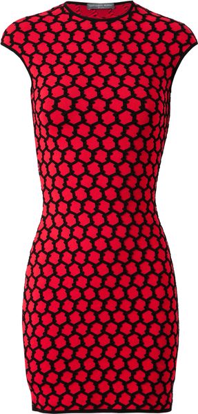 Alexander McQueen Textured Stretch Knit Dress - Lyst