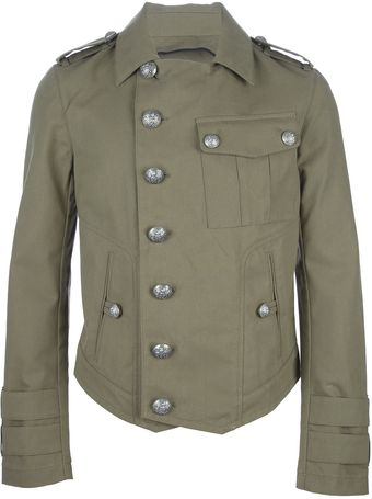 Balmain Contrast Button Military Jacket - Lyst