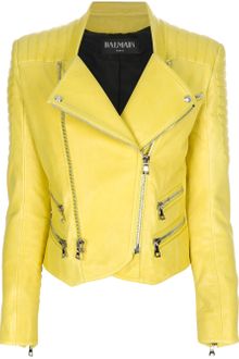 Balmain Fitted Biker Jacket - Lyst