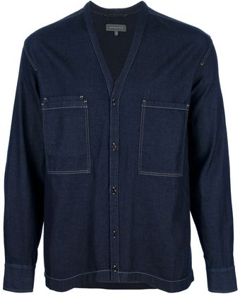 Christophe Lemaire Denim V-neck Overshirt - Lyst