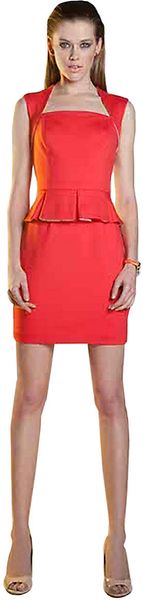 Cynthia Steffe Capsleeve Peplum Dress - Lyst