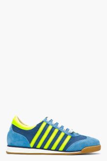 DSquared2 Blue Neon Yellow Striped Tecnico Sneakers - Lyst