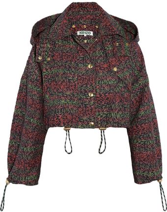 Kenzo Cropped Jacquard Jacket - Lyst